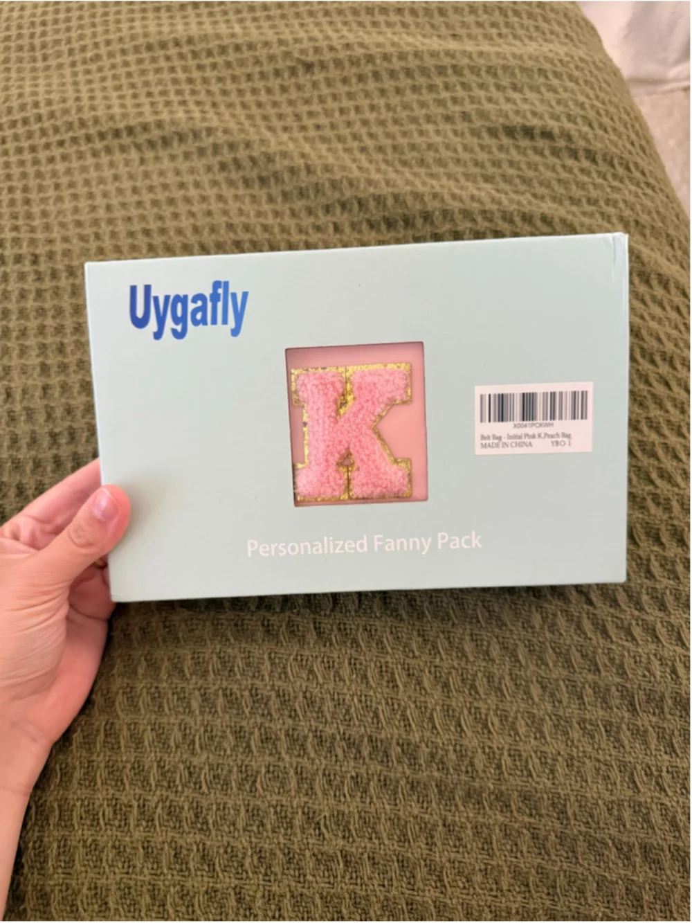 Girls Uygafly Belt Bag Crossbody One Size Pink Gold Initial K